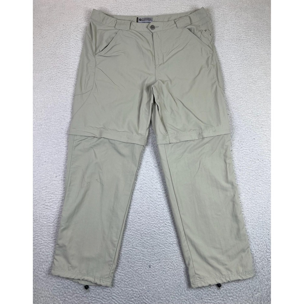 Columbia Titanium Pants Womens 14 Beige Convertible Hiking Nylon Zip Off‎ Trail